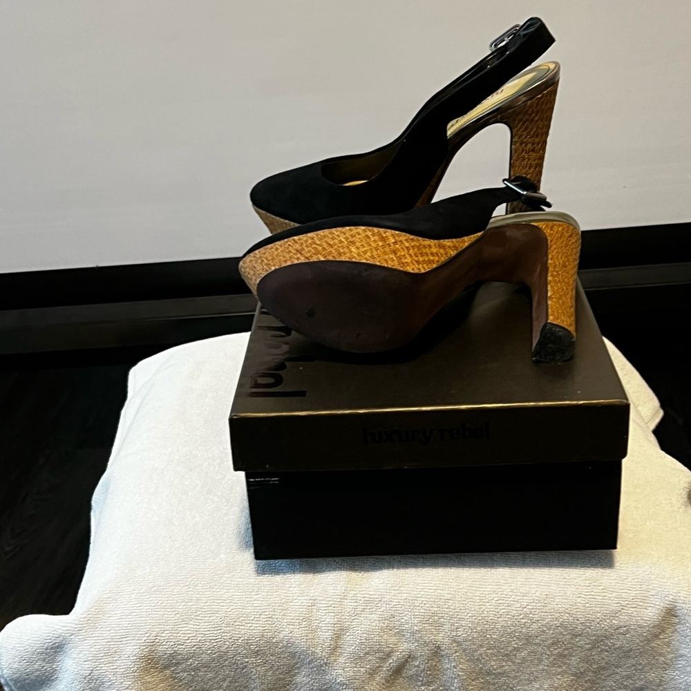 Luxury Rebel Black and Brown Heels